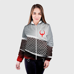 Куртка с капюшоном женская Quake metal steel, цвет: 3D-белый — фото 2