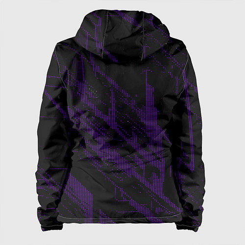 Женская куртка Фиолетовые точки на чёрном фоне / 3D-Черный – фото 2