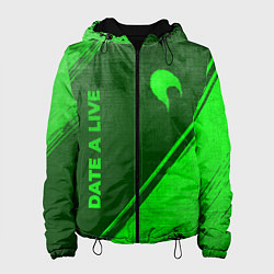 Куртка с капюшоном женская Date A Live - green gradient вертикально, цвет: 3D-черный