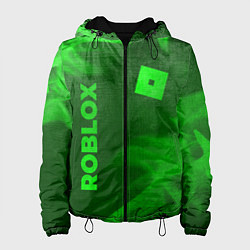 Куртка с капюшоном женская Roblox - green gradient вертикально, цвет: 3D-черный