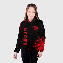 Куртка с капюшоном женская Burzum - red gradient вертикально, цвет: 3D-черный — фото 2