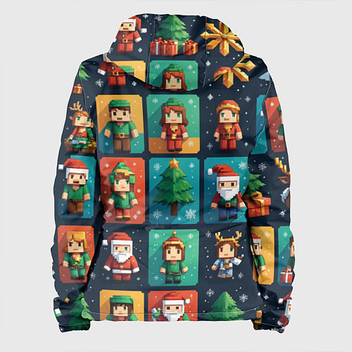 Женская куртка Minecraft с новогодний паттерн / 3D-Черный – фото 2