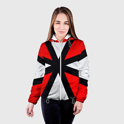 Куртка с капюшоном женская Полосы амбрелла, цвет: 3D-белый — фото 2