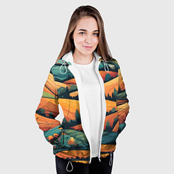 Куртка с капюшоном женская Поля луга, цвет: 3D-белый — фото 2