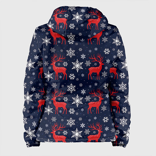 Женская куртка Олени новогодние / 3D-Черный – фото 2