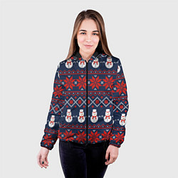 Куртка с капюшоном женская Christmas Background, цвет: 3D-черный — фото 2