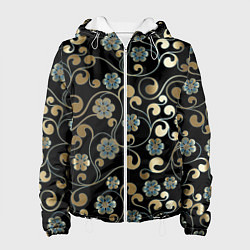 Куртка с капюшоном женская Цветочная богема, цвет: 3D-белый