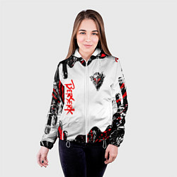 Куртка с капюшоном женская Берсерк - маска, цвет: 3D-белый — фото 2