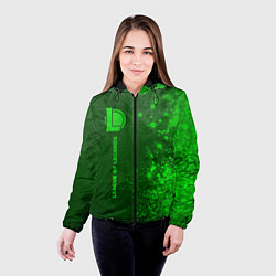 Куртка с капюшоном женская League of Legends - green gradient по-вертикали, цвет: 3D-черный — фото 2