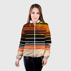 Куртка с капюшоном женская Разноцветные вертикальные линии, цвет: 3D-белый — фото 2
