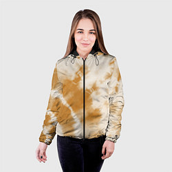 Куртка с капюшоном женская Коричневый тай дай, цвет: 3D-черный — фото 2