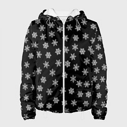 Куртка с капюшоном женская Снежная ночь, цвет: 3D-белый