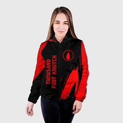 Куртка с капюшоном женская Thousand Foot Krutch - red gradient вертикально, цвет: 3D-черный — фото 2