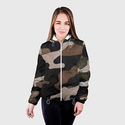 Куртка с капюшоном женская Армейский камуфляж, цвет: 3D-белый — фото 2