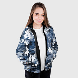 Куртка с капюшоном женская Камуфляж серо синий, цвет: 3D-черный — фото 2