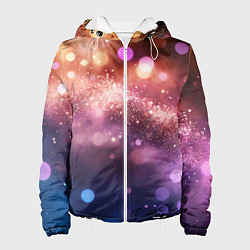 Куртка с капюшоном женская Праздничный боке, цвет: 3D-белый