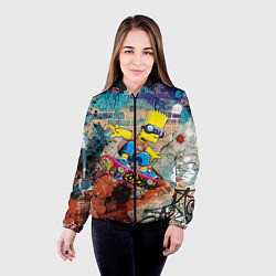 Куртка с капюшоном женская Bart Simpson on a skateboard - graffiti, цвет: 3D-черный — фото 2