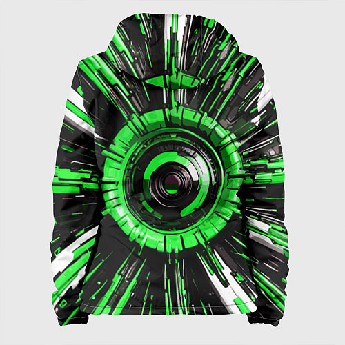 Женская куртка Чёрно-зелёная сфера киберпанк / 3D-Черный – фото 2