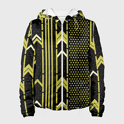 Куртка с капюшоном женская Закулисье классика на чёрном фоне, цвет: 3D-белый