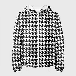 Куртка с капюшоном женская Гусиные лапки, цвет: 3D-белый