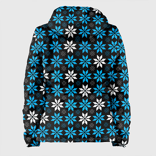 Женская куртка Бело-голубые звёзды на чёрном фоне / 3D-Черный – фото 2