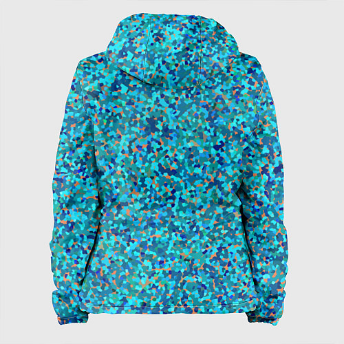 Женская куртка Сине-голубой пуантилизм / 3D-Черный – фото 2