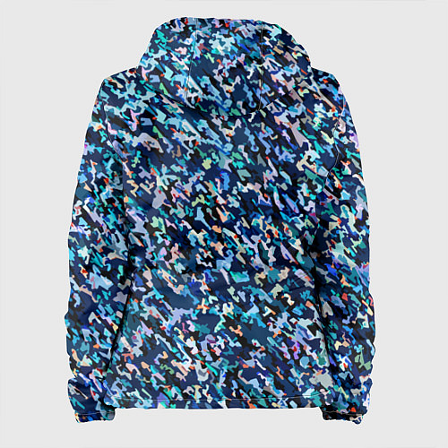 Женская куртка Абстрактная текстура синий пёстрый / 3D-Черный – фото 2