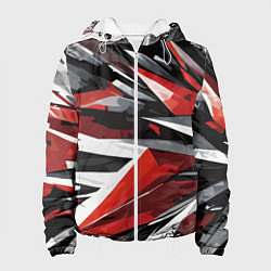 Женская куртка Чёрно-красно-белая абстракция