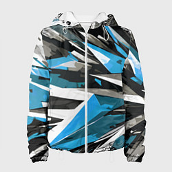 Женская куртка Чёрно-сине-белая абстракция