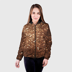 Куртка с капюшоном женская Золотые частицы, цвет: 3D-черный — фото 2