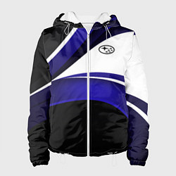 Куртка с капюшоном женская Субару - белая волна, цвет: 3D-белый