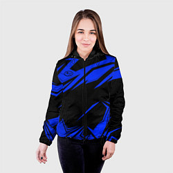 Куртка с капюшоном женская Субару - синий, цвет: 3D-черный — фото 2