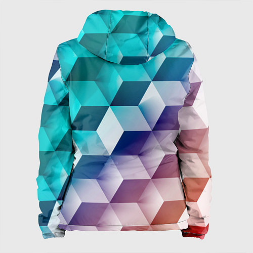 Женская куртка Объёмные разноцветные градиентные кубы / 3D-Черный – фото 2