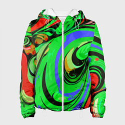 Женская куртка Красно-зелёный узор