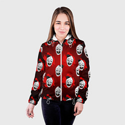 Куртка с капюшоном женская Funny clown Art in blood, цвет: 3D-белый — фото 2