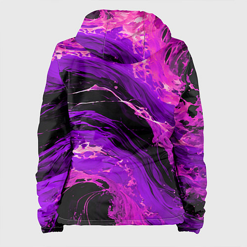 Женская куртка Фиолетовые брызги на чёрном фоне / 3D-Черный – фото 2