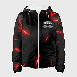 Куртка с капюшоном женская Arctic Monkeys - неоново красные плиты, цвет: 3D-белый