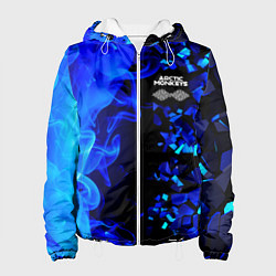 Куртка с капюшоном женская Arctic Monkeys - синий огонь и плиты, цвет: 3D-белый