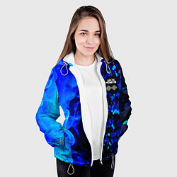 Куртка с капюшоном женская Arctic Monkeys - синий огонь и плиты, цвет: 3D-белый — фото 2