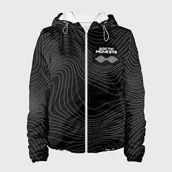 Куртка с капюшоном женская Arctic Monkeys - белые линии, цвет: 3D-белый