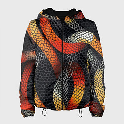 Куртка с капюшоном женская В змеях, цвет: 3D-черный