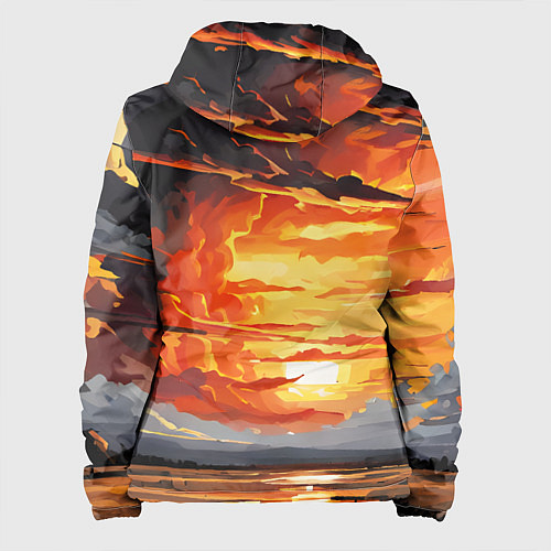 Женская куртка Багровый закат / 3D-Черный – фото 2