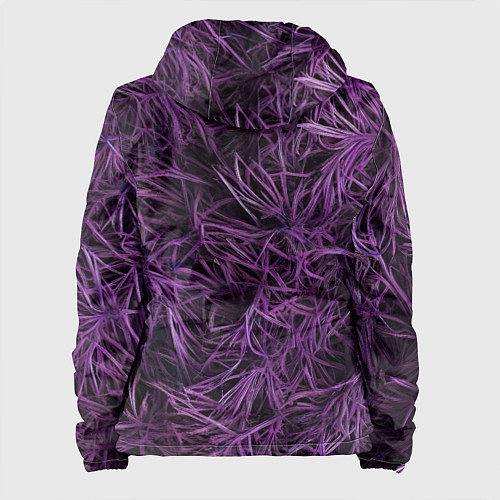 Женская куртка Фиолетовая трава на чёрном фоне / 3D-Черный – фото 2