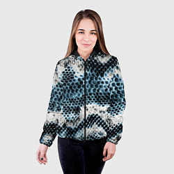 Куртка с капюшоном женская Из кожи змеи, цвет: 3D-черный — фото 2