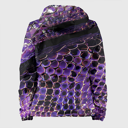 Женская куртка Фиолетовая кожа змеи / 3D-Черный – фото 2