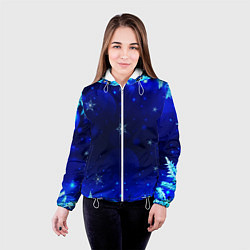 Куртка с капюшоном женская Снежный узор, цвет: 3D-белый — фото 2