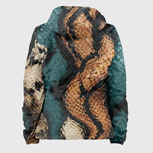 Женская куртка Кожа в змеином стиле / 3D-Черный – фото 2