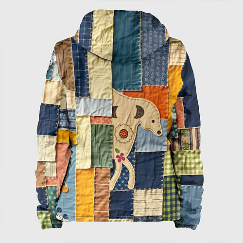Женская куртка Пэчворк с собакой / 3D-Черный – фото 2