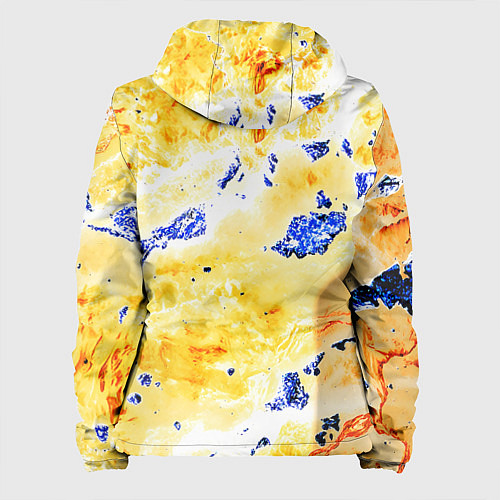 Женская куртка Сине-золотая абстракция / 3D-Черный – фото 2