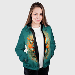 Куртка с капюшоном женская Мандариновый 2025, цвет: 3D-черный — фото 2